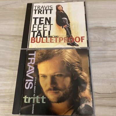 Travis Tritt LOT OF 2: It's All About To Change & Ten Feet Tall Promo VERY GOOD - Imagem 1 de 4