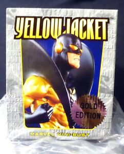 Gold Yellow Jacket Bust Statue Sealed New 2002  Bowen Designs Marvel Amricons