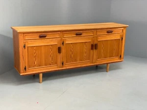 Vintage Pine Sideboard With Teak Handles Retro Unique Design EB9427 MWOO - Picture 1 of 23