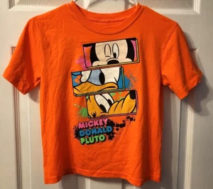 Disney Mickey Mouse, Donald Duck, Pluto neonorange Small 6/7 Jugend T-Shirt - Bild 1 von 10