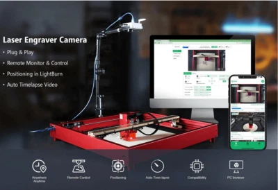Mintion | Lasercam for Laser Engraver/Cutter | Remote Monitor & Control