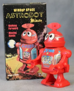 Robot de juguete vintage Wind Up Space Astrobot Minor ZV 288 en caja funcionando estaño museo - Imagen 1 de 5