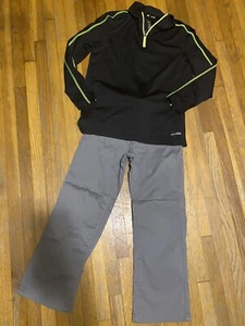 Boys 2pc Lee Gray pants size/7 reg-dry Tek gear Black pullover jacket(8) Nice - Picture 1 of 3