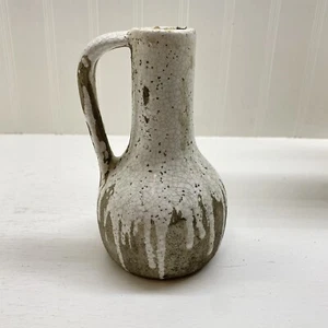 White Brown Lava Drip Glaze Pitcher Small - Picture 1 of 8