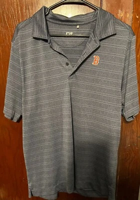 波士顿红袜队 Polo 衫男式 L 码蓝色美国职棒大联盟棒球刀和巴克 — 第 1/4 张图片