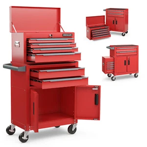 6-Drawer Rolling Tool Chest w/ Universal Wheels & Hooks Heavy-Duty for Workshop - Picture 1 of 11