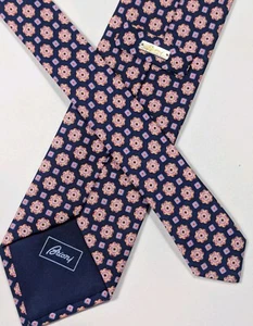 Brioni Silk Neck Tie Blue Purple Starburst Geometric Handmade Men's 3.5" x 62" - Picture 1 of 9