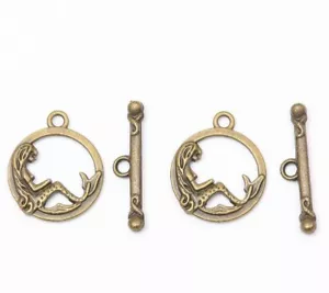 10sets 16mm antiqued Bronze mermaid toggle clasps G212 - Picture 1 of 1