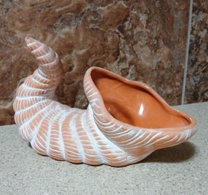 Vintage Holland Flora Terra Cotta Cornucopia Horn of Plenty 1989 8"L - Picture 1 of 6