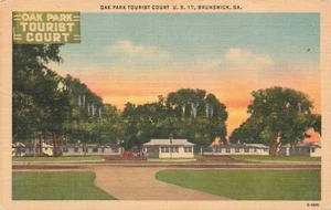 Postcard Oak Park Tourist Court US 17 Brunswick Georgia GA - Picture 1 of 2