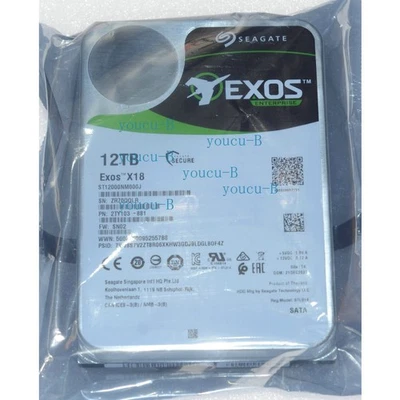 Seagate Exos X18 ST12000NM000J 3.5" SATA 12TB Hard Drive 1pcs Brand New in Box - Image 1 of 4