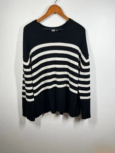 Gap Damen schwarz-weiß gestreifter Pullover Pulli Größe Large Rundhals Freizeit - Bild 1 von 9
