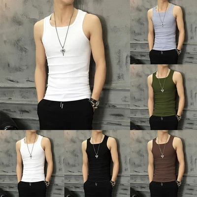 Canottiera pullover elastico asciugatura rapida gilet allenamento uomo slim fit collo O - Immagine 1 di 4