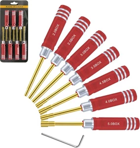 Juego de destornilladores de tuercas hexagonales - Kit de herramientas de coche RC 2,0 mm 2,5 mm 3,5 mm 4,0 mm 4,5 mm rojo - Imagen 1 de 7