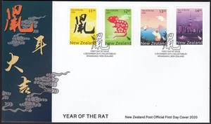 NEW ZEALAND 2019 Year of the Rat 2020, Set of 4 on FDC - Picture 1 of 1