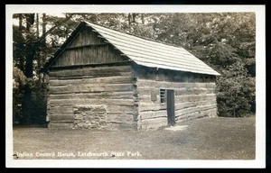 USA NEW YORK CITY 1930er Letchworth State Park Indianerhaus. Echt Foto Postkarte - Bild 1 von 2