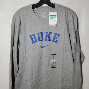 Duke Blue Devils Shirt Mens XL Gray Nike Long Sleeve NCAA Football Tee - Picture 1 of 13