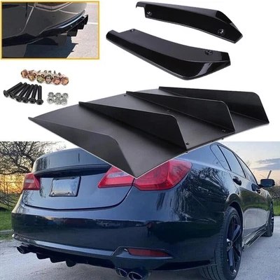 For Hyundai Elantra Rear Bumper Diffuser 4-Fin Spoiler Splitter Rear Spats Foto 1 de 4