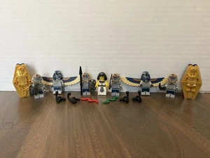 LEGO Pharaoh's Quest Minifig Lot Flying Mummy Warriors Queen 2x Sarcophagus - Picture 1 of 4