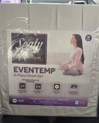 Juego de sábanas Sealy Platinum Eventemp 6 piezas Queen tecnología de equilibrio de temperatura Foto 1 de 4