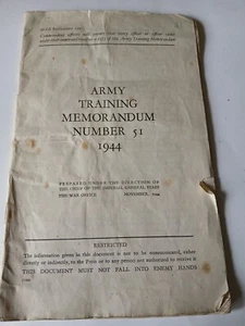 Memo de entrenamiento del ejército número 51 1944. Memorándum del Ejército Restringido 1944 - Imagen 1 de 5