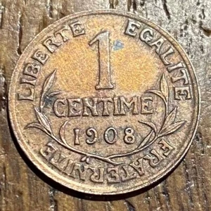 PIECE DE 1 CENTIME DUPUIS 1908 RECHERCHÉE !!! BELLE COTE !!! (1169) - Picture 1 of 2
