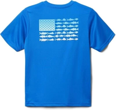 Columbia Boy's Y Terminal Tackle PFG Fish Flag Camisa Manga Corta Talla Pequeña Nueva con Etiquetas Foto 1 de 2