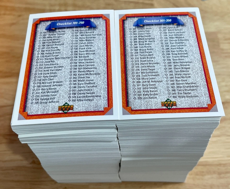 1992 Upper Deck Baseball Cards 601-800 (NM) - You Pick - Complete Your Set - Image 1 of 1