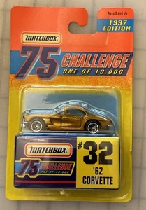 New Matchbox 75 #32 ‘62 Corvette Gold 1997 Car - Picture 1 of 1