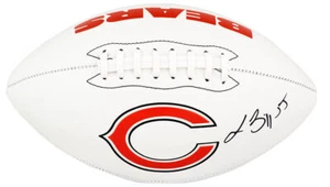 Lance Briggs Signed Chicago Bears Fanklin White Logo Football - (SCHWARTZ COA) - Picture 1 of 1