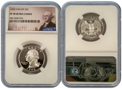1996 S SILVER WASHINGTON QUARTER 25C NGC PF 70 ULTRA CAMEO E10 Cover