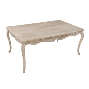 Lille Medium Dining Table Oak Wood Plywood Veneer White Washed Finish - Picture 1 of 10