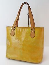 Authentic LOUIS VUITTON Houston Silver (Yellow) Vernis Tote Bag Purse #56563