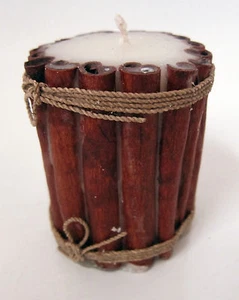 VELA de 10 cm de Alto con PALITOS DE CANELA Fragante Decoración Exterior Nueva - Imagen 1 de 5