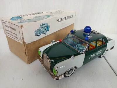 Ichiko Fu Mercedes Benz 250 SE Polizei tin toy battery op. - Immagine 1 di 4
