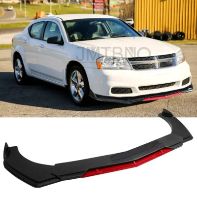 Kit de carrocería divisor alerón labial parachoques delantero fibra de carbono + rojo para Dodge Avenger Foto 1 de 4