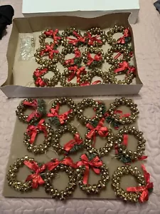 Jingle Bell Wreath 3" Ornaments/ 24 Total/ VINTAGE - Picture 1 of 8
