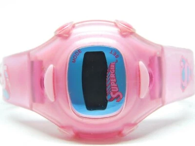 Supergirl TM & DC Comics All Acrylic Case Pink Tone Quartz Digital Ladies Watch - Image 1 of 4