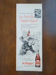 1958 vintage Dr pepper print ad Cheering At High School Football Game  - Picture 1 of 1
