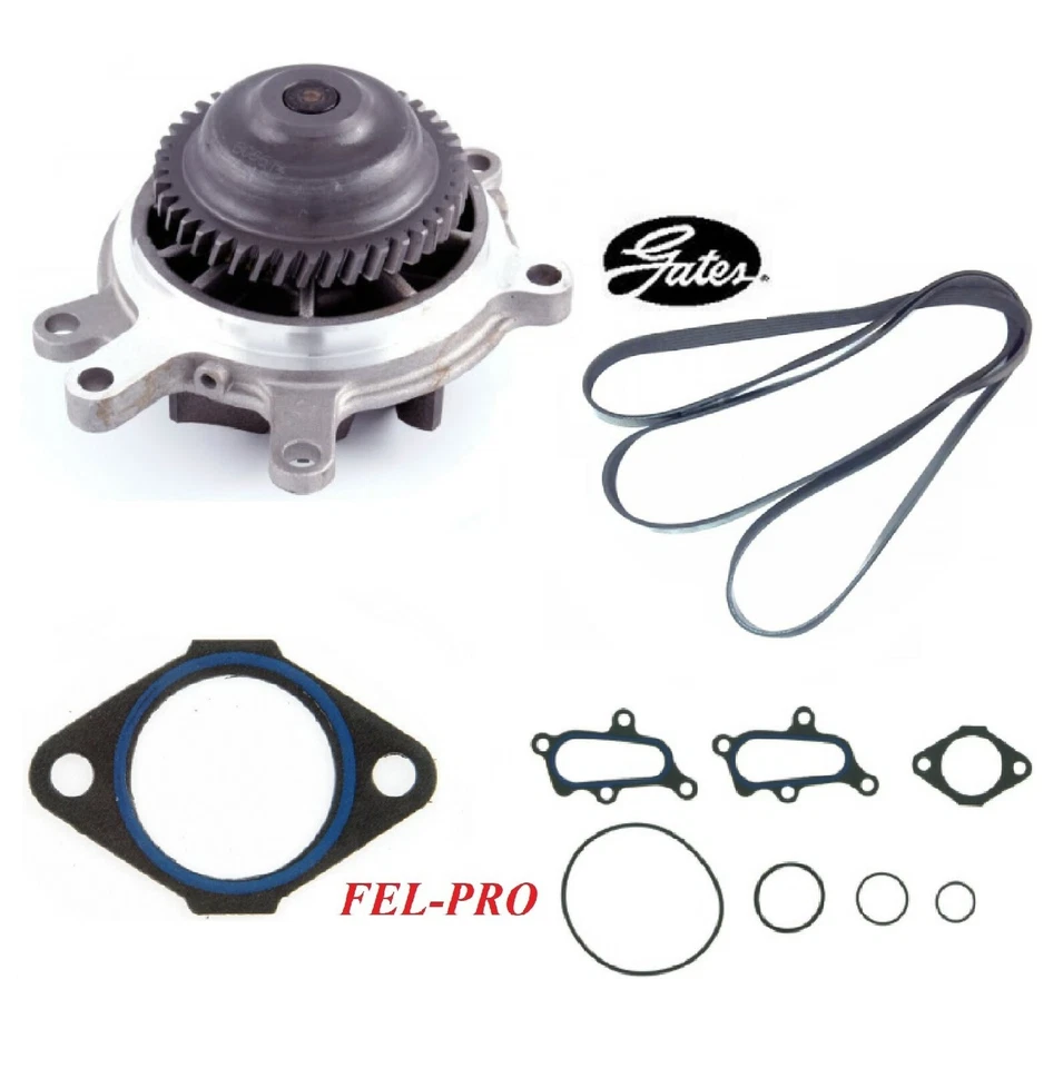 Bomba de agua del motor GATES y correa y junta para Chevy Silverado 2500 HD 6,6 L 02-05 Foto 1 de 1