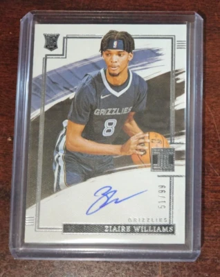2021-22 Panini Impeccable Basketball Ziaire Williams Autographed Rookie #51/99 - Image 1 of 2