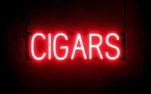SpellBrite CIGARS Sign | Neon Cigars Sign Look, LED Light | 22.3" x 6.3" - Picture 1 of 11