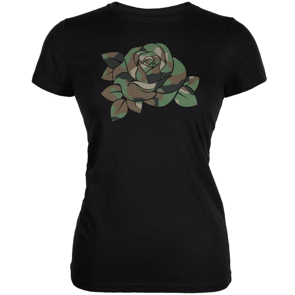 Camiseta Camuflada Rosa Militar Esposa Negra Juniors Suave Foto 1 de 1