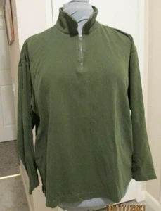 Woman's GEOFFREY BEENE Long Sleeve, Zip Neck, Cotton Shirt- Olive Green- LARGE - Picture 1 of 4