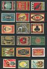 VINTAGE MATCHBOX ADVERTISING LABELS LOT OF 18 DIFFERENT !! A04