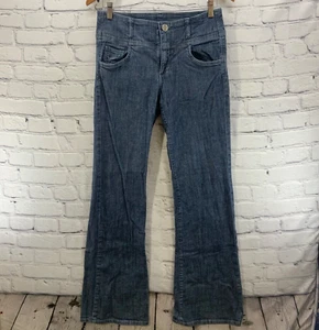 See Thru Soul Jeans Womens Sz 29 High Waisted Flare Blue Denim - Picture 1 of 6