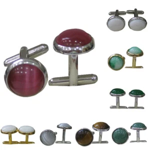Mens Shirt Cufflinks Shell Agate Jade Cuff Links Party Wedding Accessory Gift - Picture 1 of 24