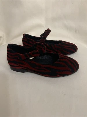 Zapatos de terciopelo rojo y negro Blublonc para niñas pequeñas talla EU 24 Foto 1 de 4