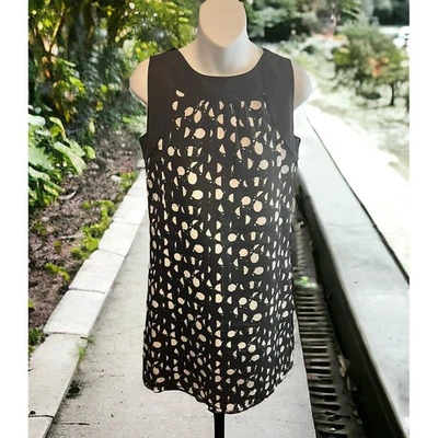 Vestido Mossimo Blanco y Negro Sin Mangas Lunares Clásico Bolsillos Corpcore Foto 1 de 4