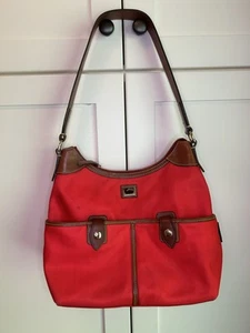 Dooney & Bourke Red Wayfarer Zip Hobo Nylon Bag - Picture 1 of 10